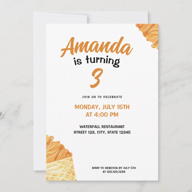 Braun-braune Eiscreme Einladung (Vorderseite)