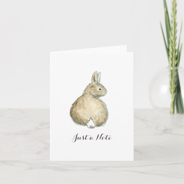 Braun Bunny Note Card - Weiß Karte (Vorderseite)