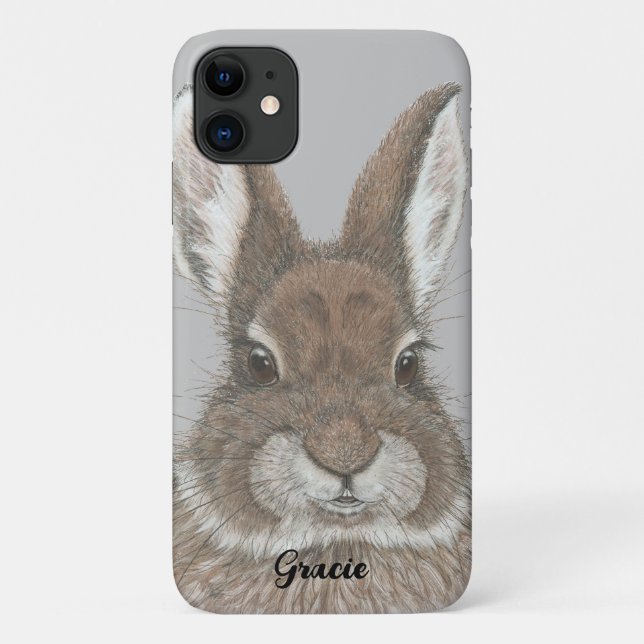 Braun Bunny Rabbit Süße Tier Art Custom Case-Mate iPhone Hülle (Rückseite)
