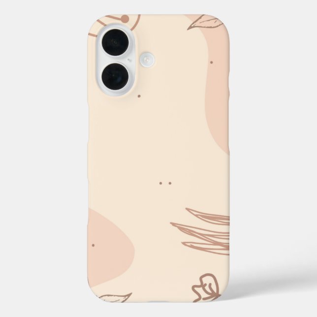 Braun Buntes Florales Linktree | iPhone 16 Hülle (Rückseite)