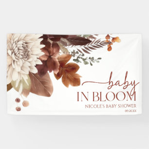 Braun-burgunderfarbenes Baby In Bloom Florales Bab Banner