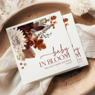 Braun-burgunderfarbenes Baby In Bloom Florales Bab Serviette