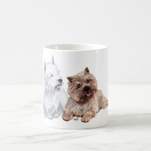 Braun Cairn und Westie Terriern Kaffeetasse