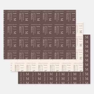 Braun Chocolate Elfenbein Formelle Hochzeit Geschenkpapier Set