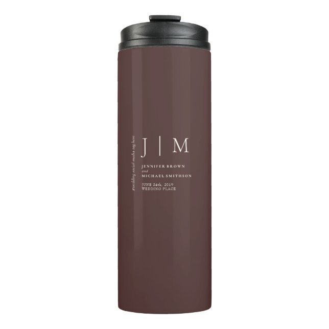 Braun Chocolate Formaler Moderner Kaffee Thermosbecher (Vorderseite)