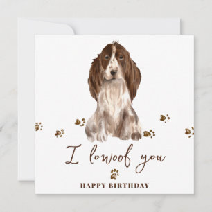 Braun Cocker Spaniel Hund Mama Welpe Haustiere Geb Karte