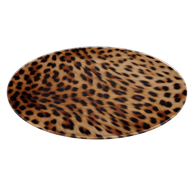 Braun-cremefarbenes Leopardenmuster Schneidebrett (Ecke)
