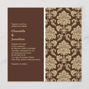 Braun Damask Einladung