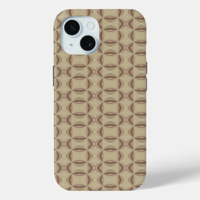 Braun dekoratives Dreiecksmuster Case-Mate iPhone Hülle (Rückseite)