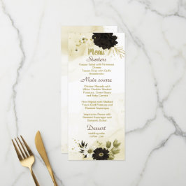 Braun-Elfenbein-Hochzeitsmenü Menükarte