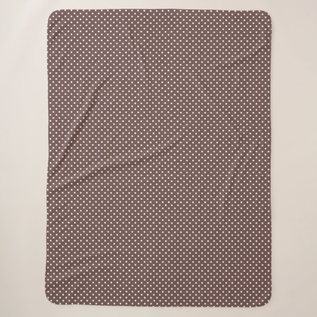 Braun Elfenbein Tupfen Gemütliche Retro-Hausdekora Sherpadecke (Vorderseite)