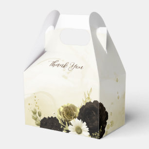 Braun-, Elfenbein- und Goldhochzeit für Blume Geschenkschachtel