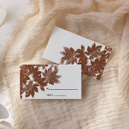 Braun Fall Leaf Briefmarke Hochzeit Platzkarte