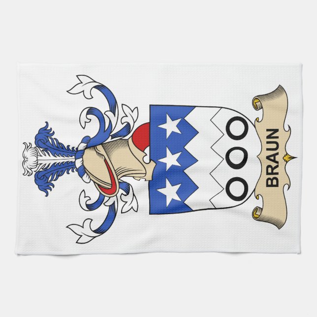 Braun Familienwappen Geschirrtuch (Horizontal)