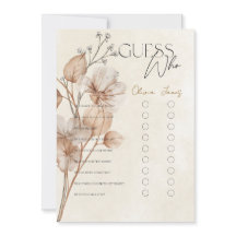 Braun Florales Guess Who Hochzeitsspiel