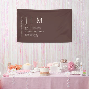 Braun formelle moderne Veranstaltung Foto Hochzeit Banner