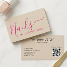 Braun Fuchsia Rosa Typografie Nageltechniker Salon