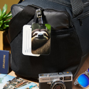 Braun Fuzzy Sloth, Gepäckmarke Gepäckanhänger