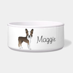Braun-gefleckte Boston Terrier Süßer Cartoon-Hund Napf