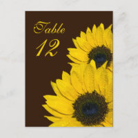 Braun-Gelbe Hochzeitskarte für Sonnenblumen Tischn