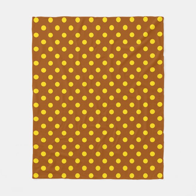 Braun Gelbe Punkte Design Fleecedecke (Vorderseite)