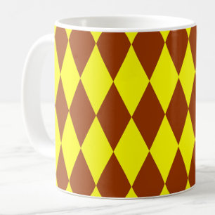 Braun-gelbes Harlekin-Karomuster-Design  Kaffeetasse