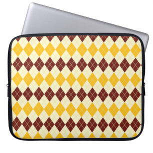 Braun - Gelbes schottisches Tartan-Muster Laptopschutzhülle