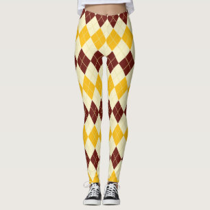 Braun - Gelbes schottisches Tartan-Muster Leggings