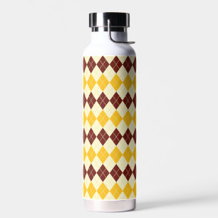 Braun - Gelbes schottisches Tartan-Muster Trinkflasche
