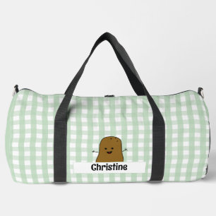Braun gestreifte grüne Kartoffel individuell Duffle Bag