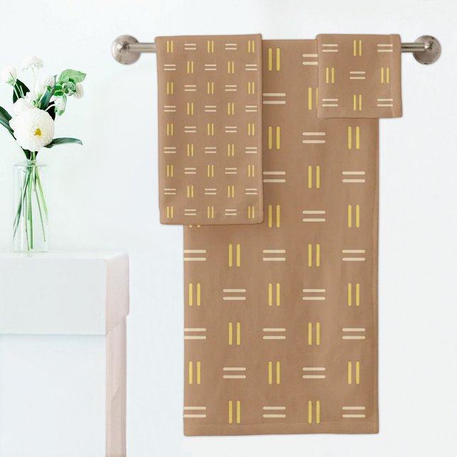 Braun gestreiftes Handtuch Badhandtuch Set (Von Creator hochgeladen)