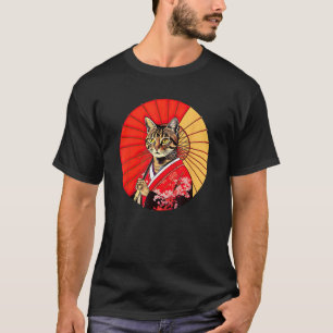 Braun getigerte Katze Geisha Lustige Haustier Kimo T-Shirt