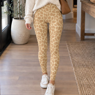 Braun getigerter Giraffen-Druck Leggings