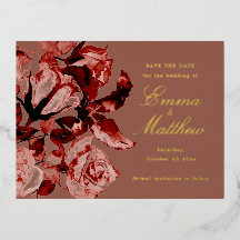 Braun Gold Bohemisch Garden Wedding Save the Date