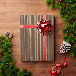 Braun Gold Streifen Weihnachten Geschenkpapier