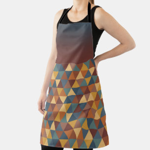 BRAUN GOLD TEAL BLAU HERBST GEOMETRISCHES MUSTER SCHÜRZE
