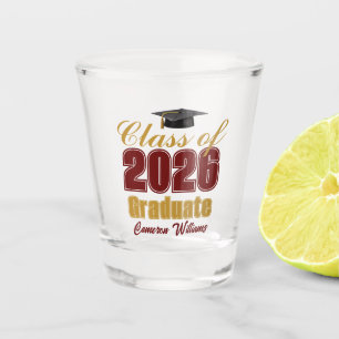 Braun-goldene Abschlussfeier der Klasse 2026 nach Schnapsglas