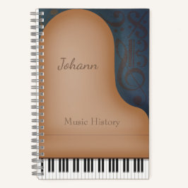 Braun-Grand-Piano-Symbole für Whimsikmusik Notizbuch
