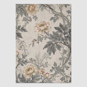 Braun-Graue Blumengestaltung Seidenpapier