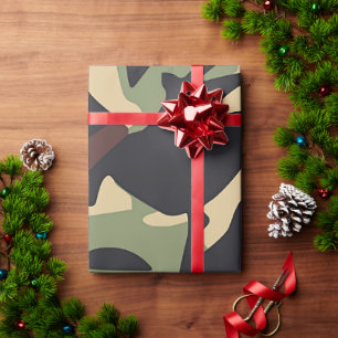 Braun Grün Camo   Geschenkpapier
