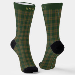 Braun Grün Kariertes Muster nach Maß Socken