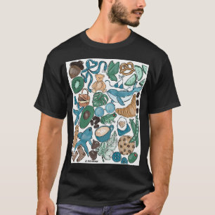 Braun, Grün und Blau T-Shirt