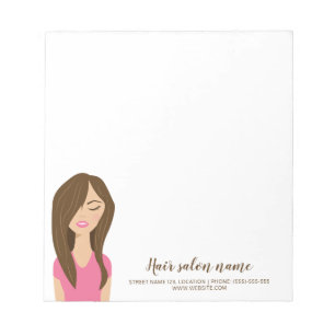 Braun Haare Illustration Custom Hair Salon Notizblock