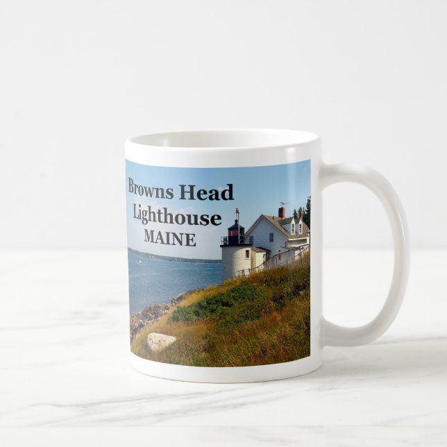 Braun-Hauptleuchtturm, Maine-Tasse Kaffeetasse (Rechts)