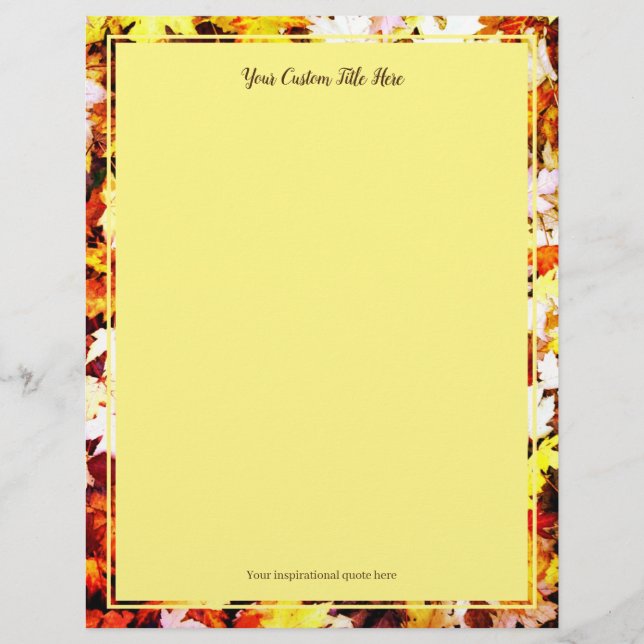 Braun Herbst verlässt Foto Hochzeitspapier (Vorderseite)