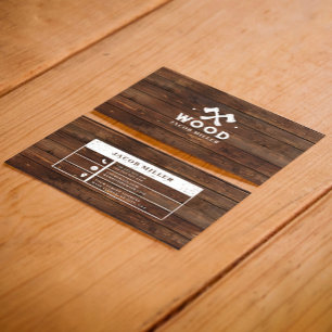 Braun Holz Rustikal Retro Alter Stil Personalisier Visitenkarte