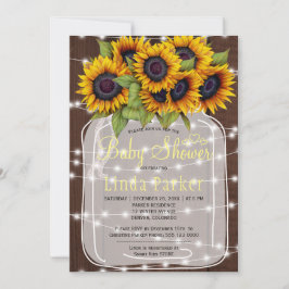 Braun Holz rustikale Mason Glas Babydusche Einladung