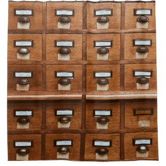 Braun-Holzschublade Duschvorhang