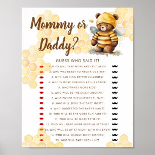Braun Honig Teddy Bären Spiele Mommy oder Daddy? Poster