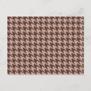 Braun Houndstooth Preppy Klassisches Muster Blanko Einladungspostkarte